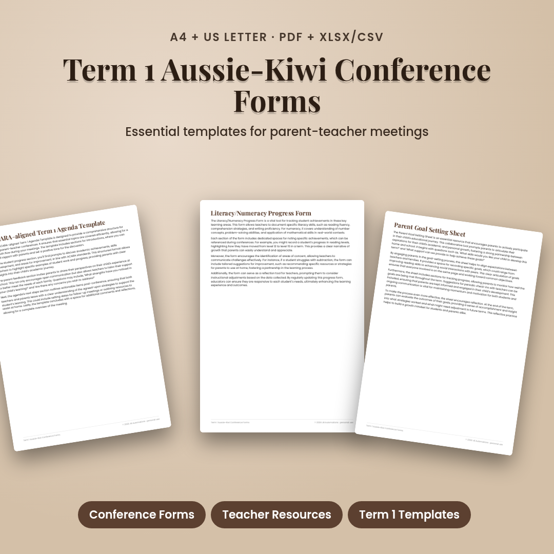 Term 1 Aussie-Kiwi Conference Forms