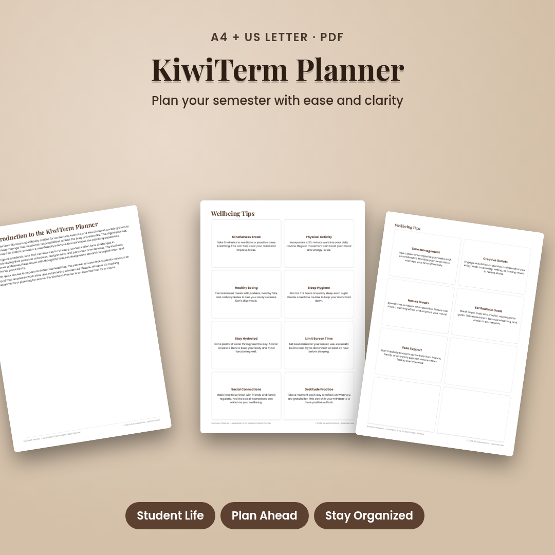 KiwiTerm Planner – Australian &amp; NZ Student Tablet Planner