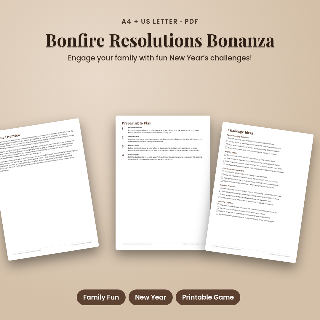 Bonfire Resolutions Bonanza: A Family Board Game