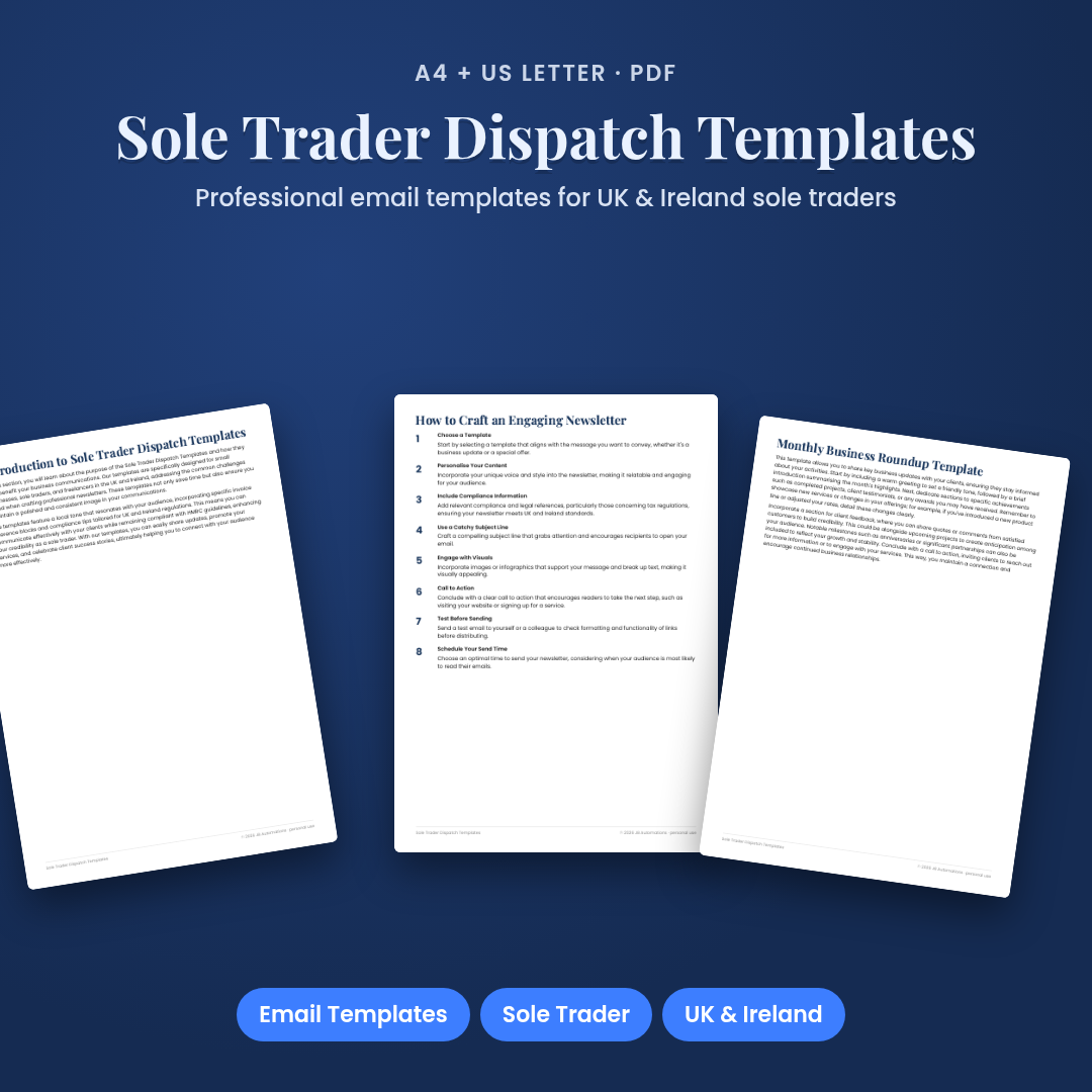 Sole Trader Dispatch Templates