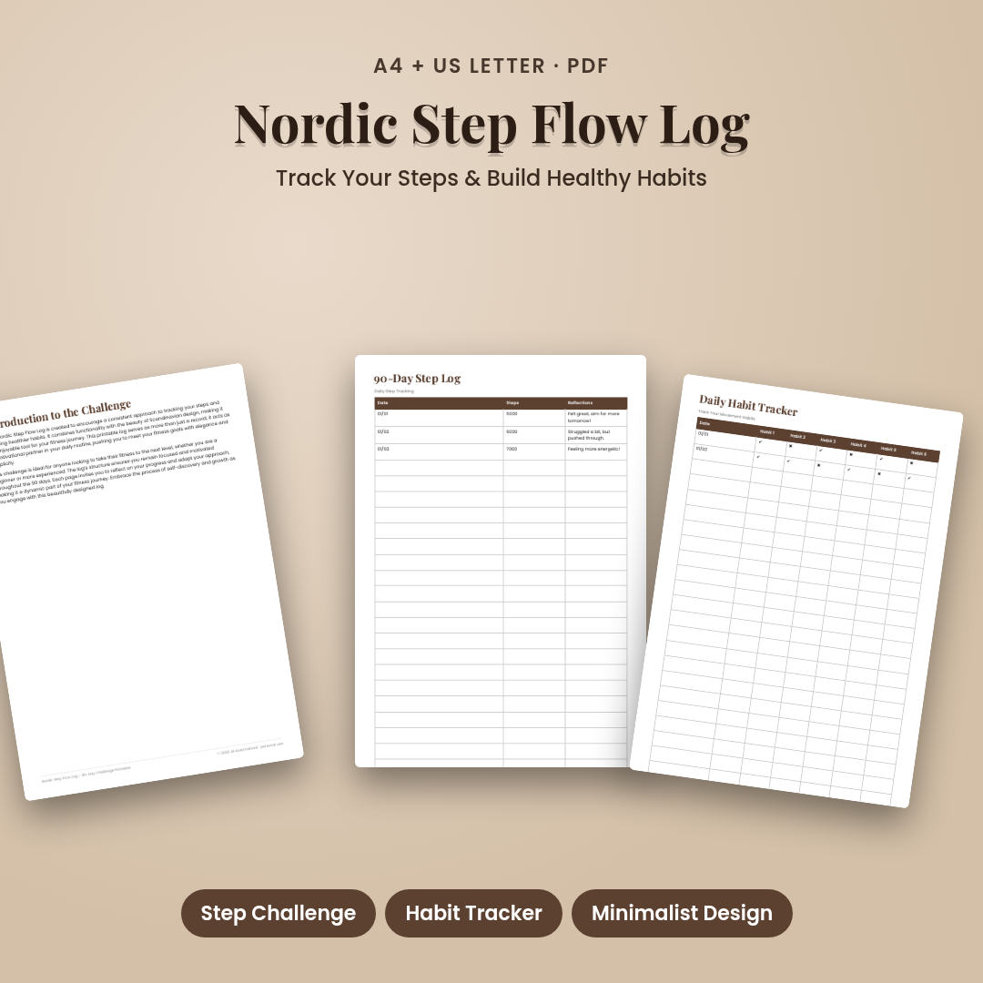 Nordic Step Flow Log – 90-Day Challenge Printable