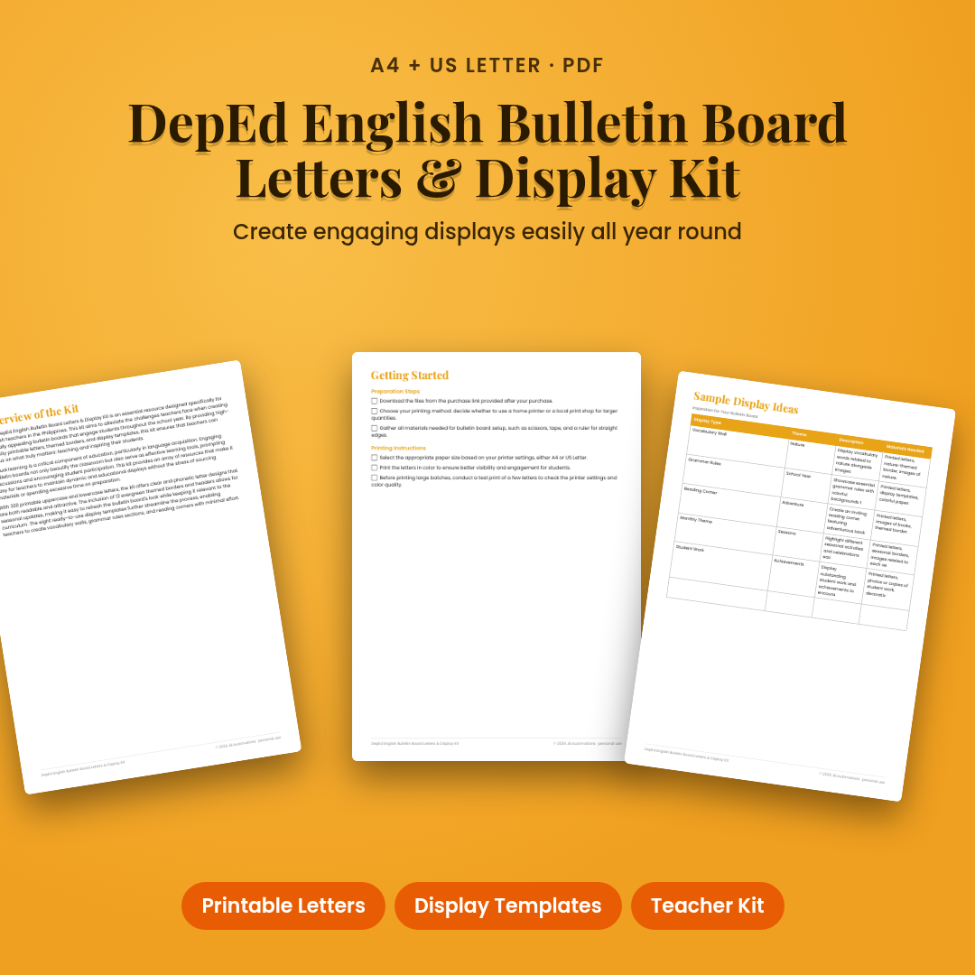 DepEd English Bulletin Board Letters &amp; Display Kit