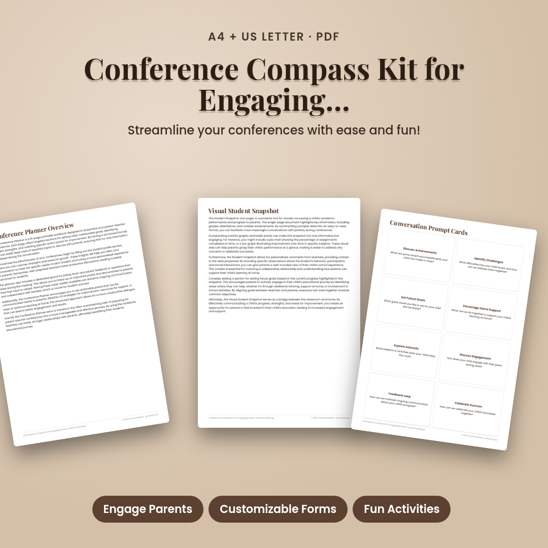 Conference Compass Kit for Engaging Parent-Teacher Meetings
