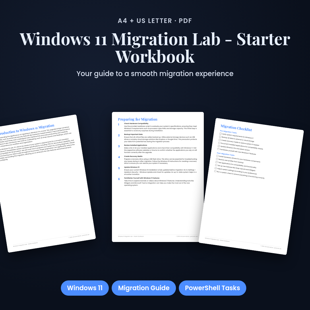 Windows 11 Migration Lab - Starter Workbook