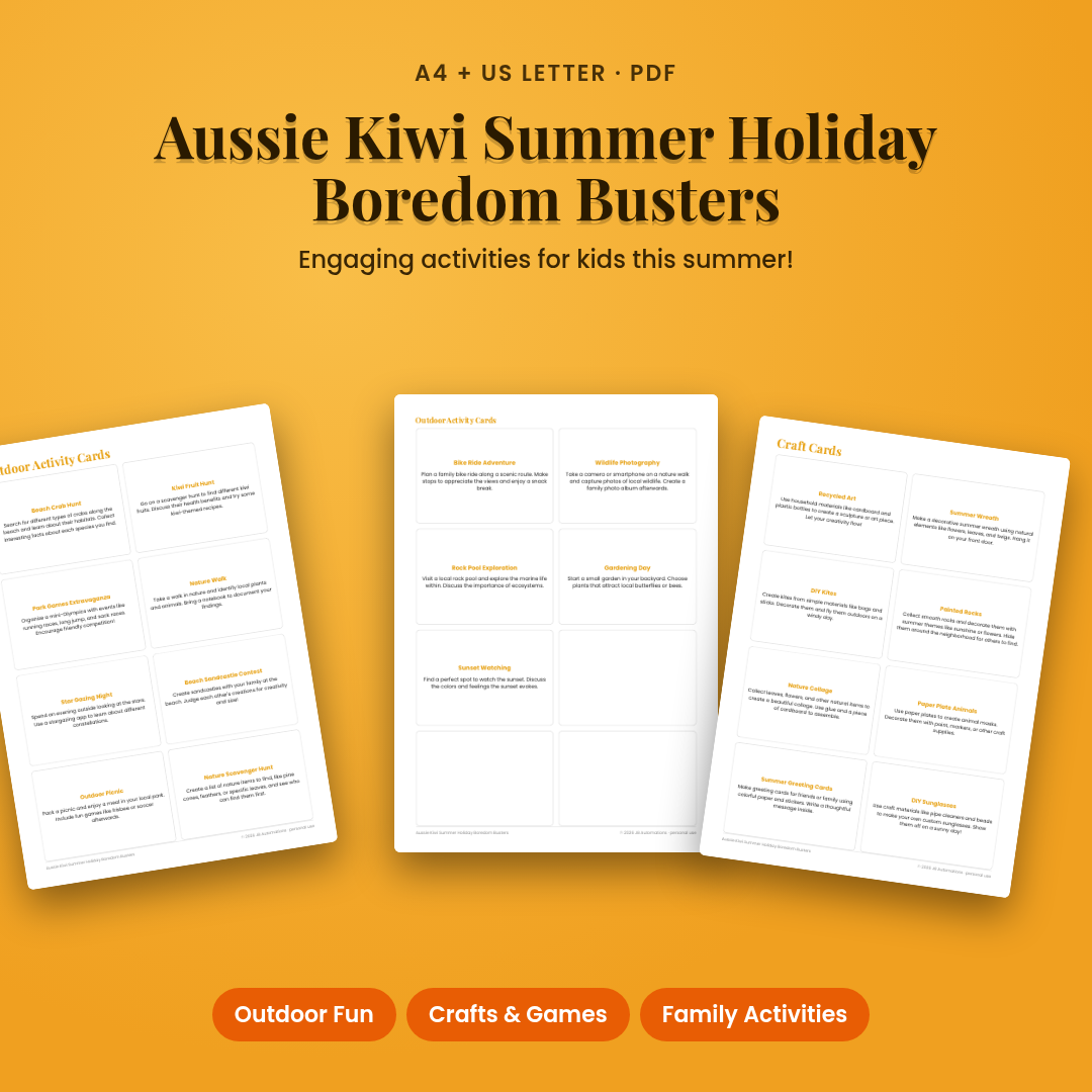 Aussie Kiwi Summer Holiday Boredom Busters