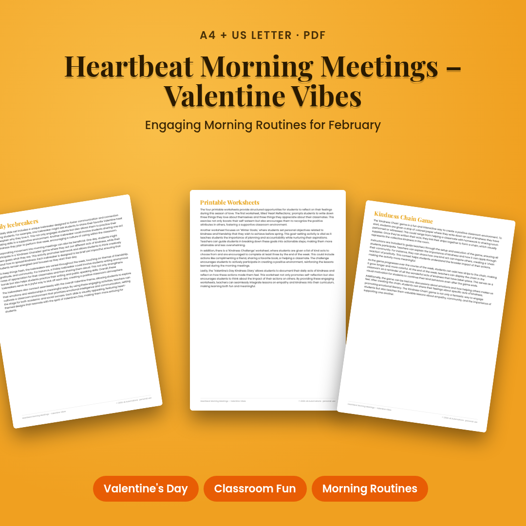 Heartbeat Morning Meetings – Valentine Vibes