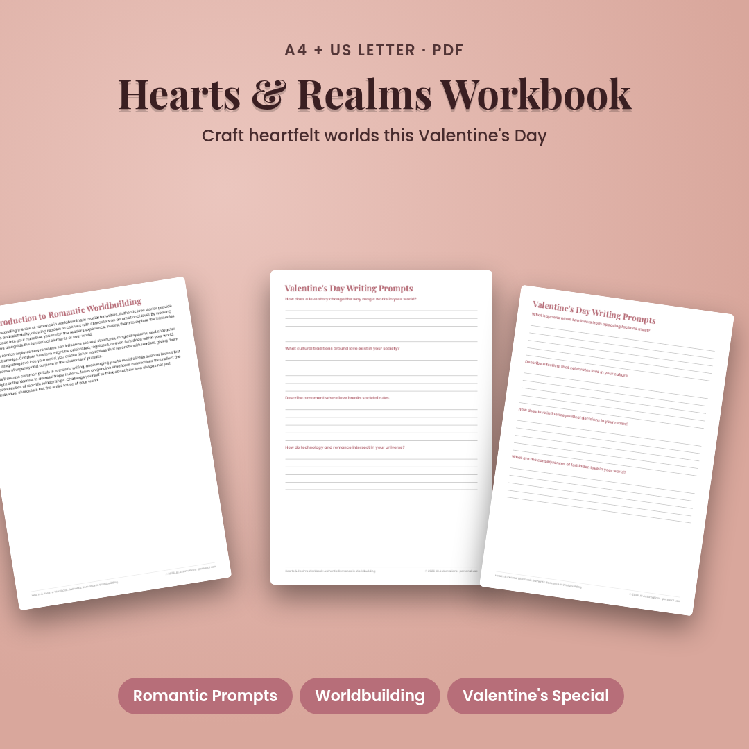 Hearts &amp; Realms Workbook: Authentic Romance in Worldbuilding