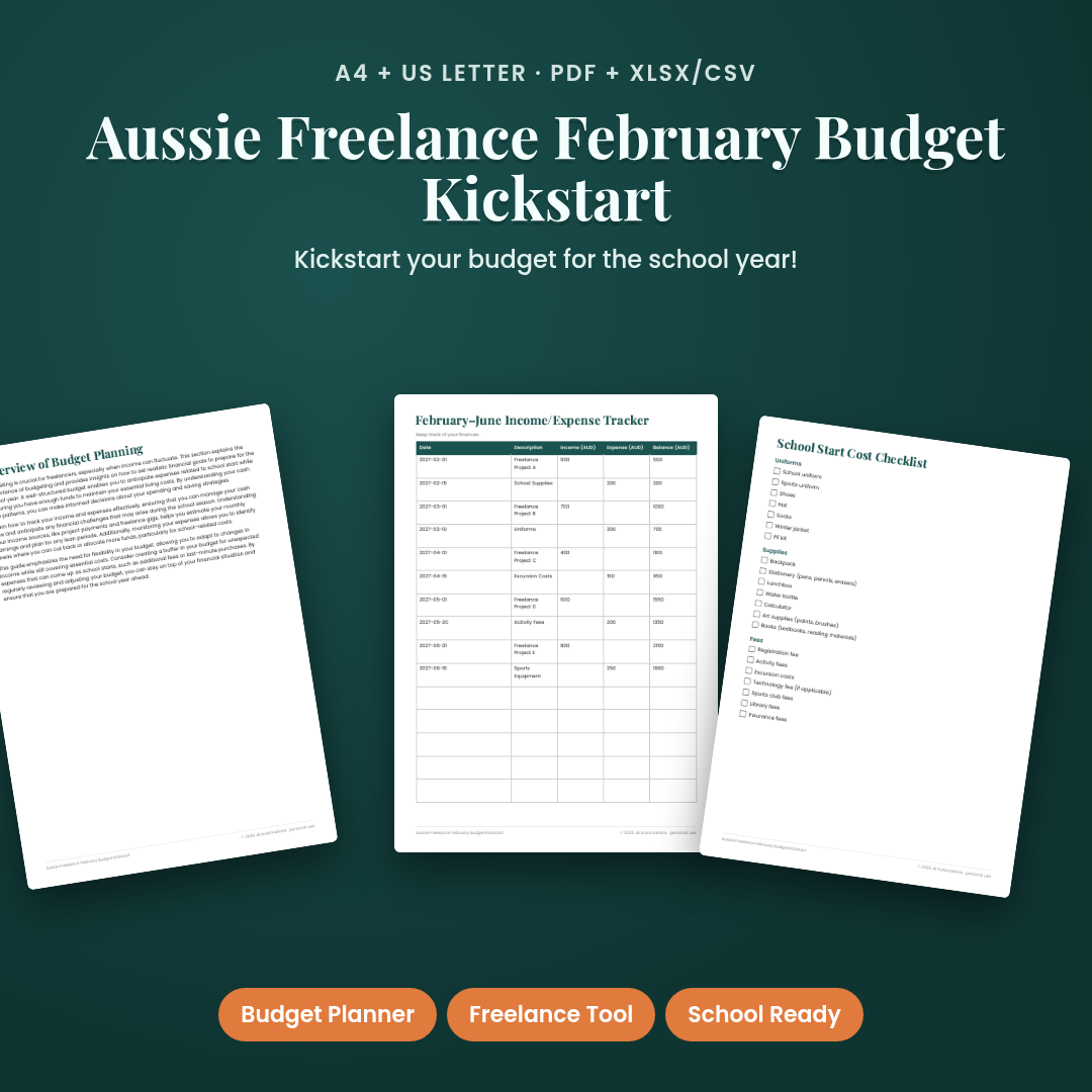 Aussie Freelance February Budget Kickstart