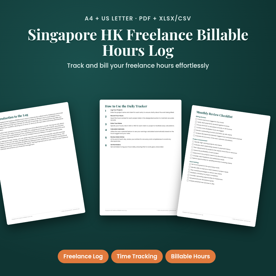 Singapore HK Freelance Billable Hours Log