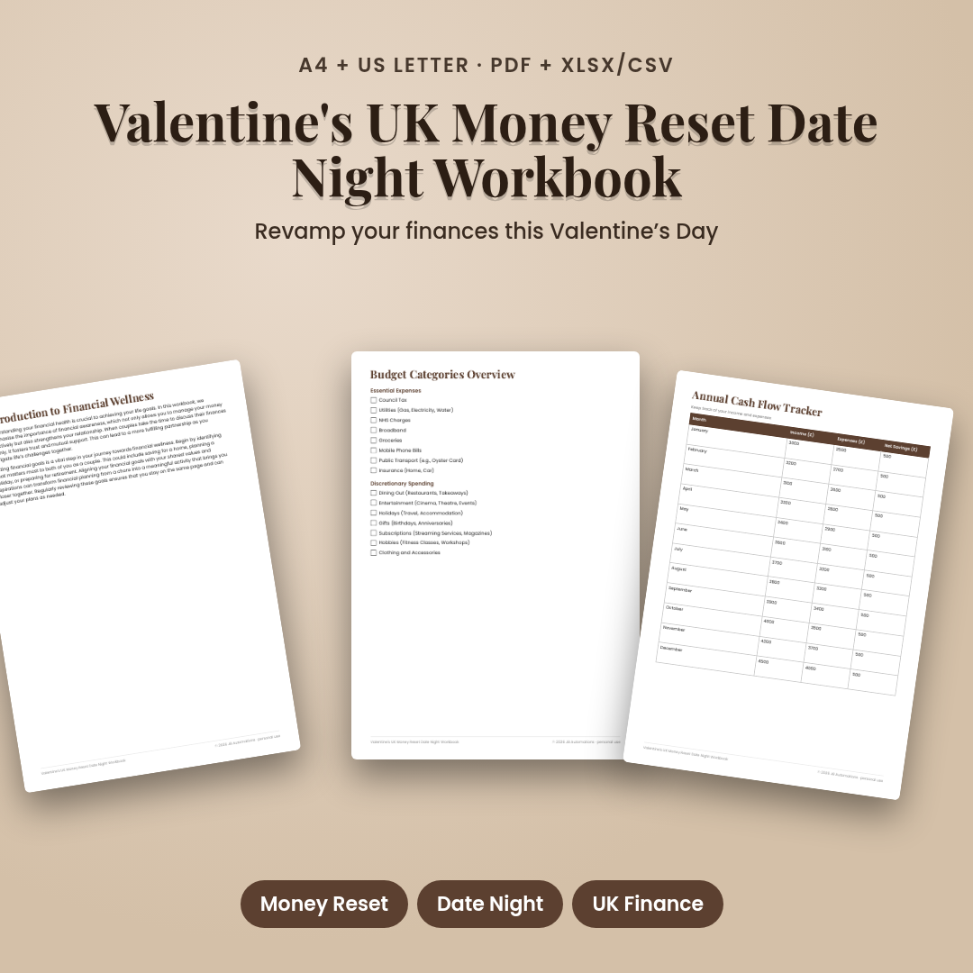 Valentine's UK Money Reset Date Night Workbook