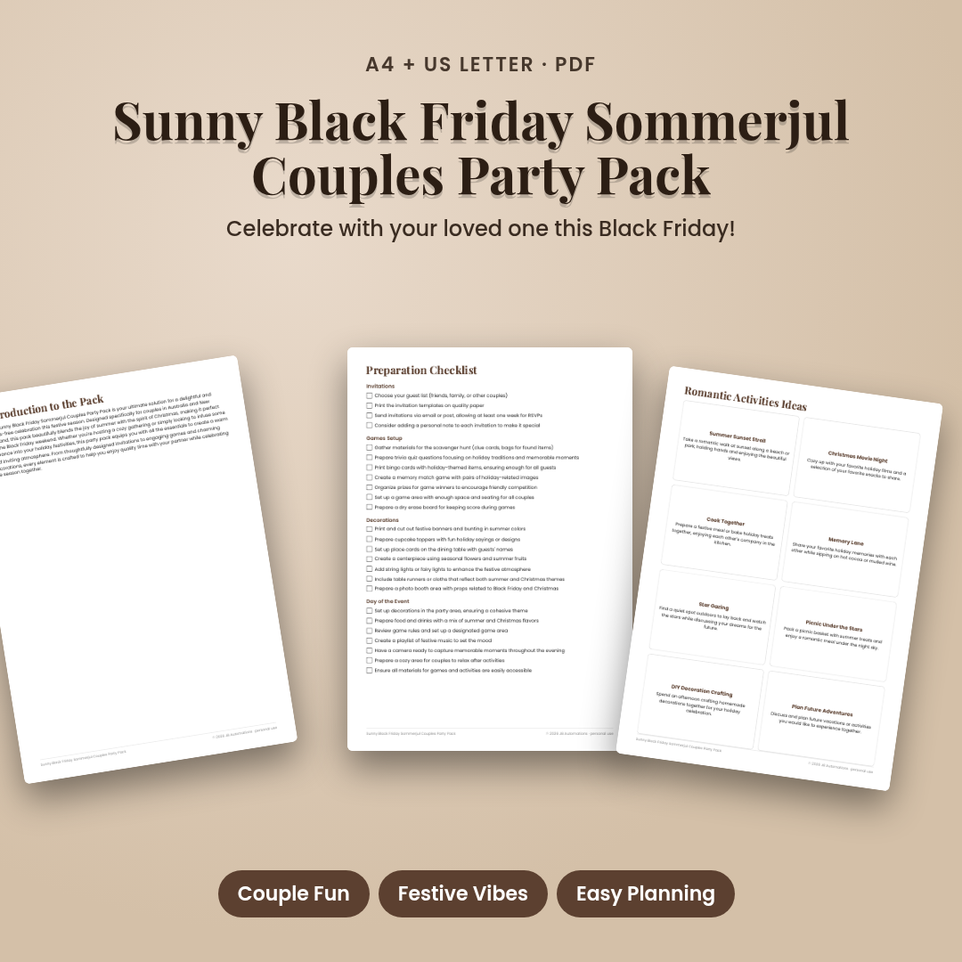 Sunny Black Friday Sommerjul Couples Party Pack