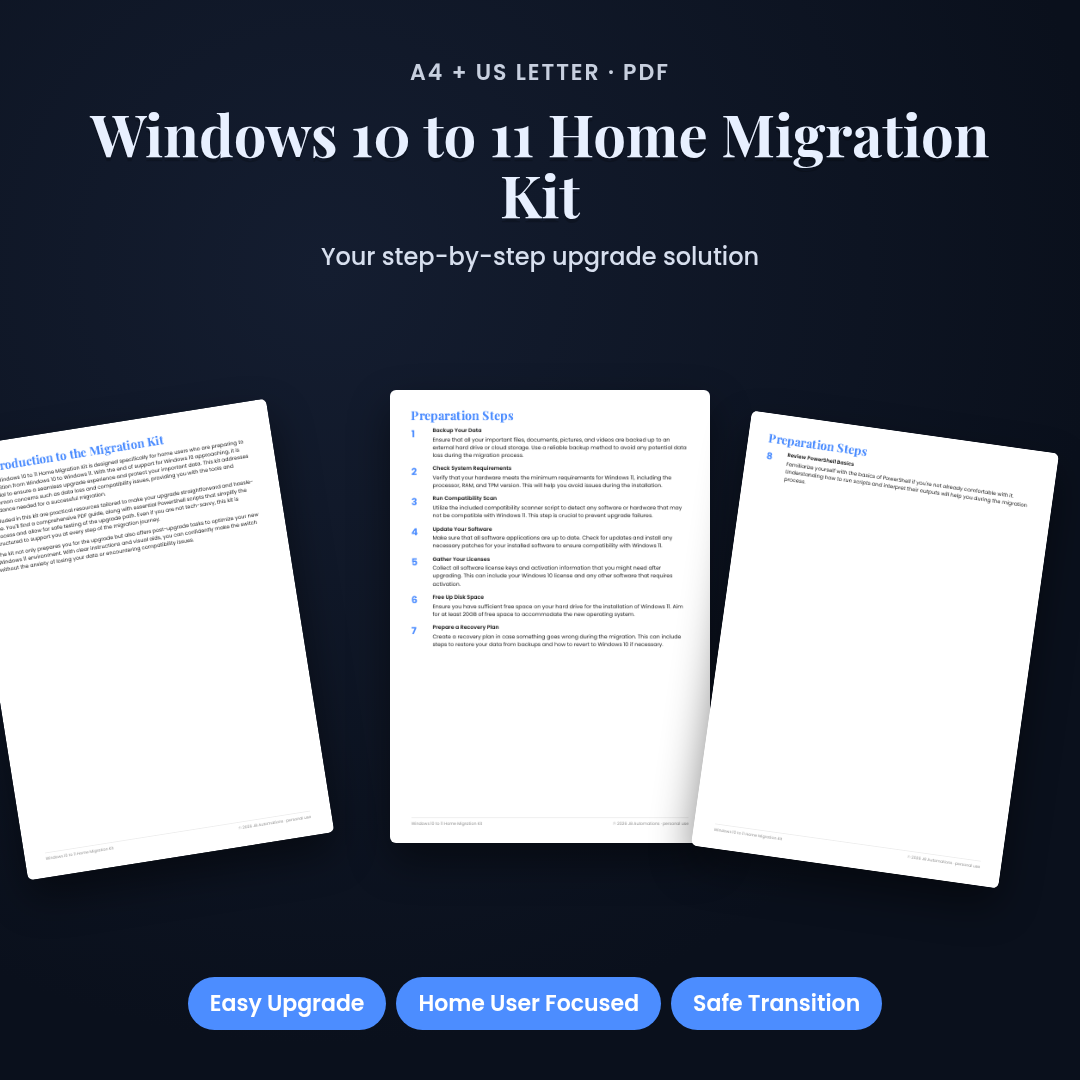 Windows 10 to 11 Home Migration Kit