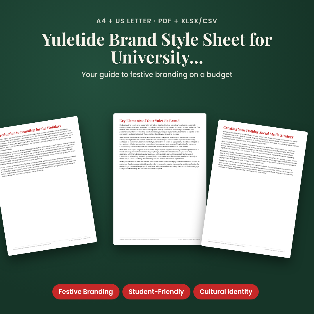 Yuletide Brand Style Sheet for University Students in Nigeria &amp; East Africa