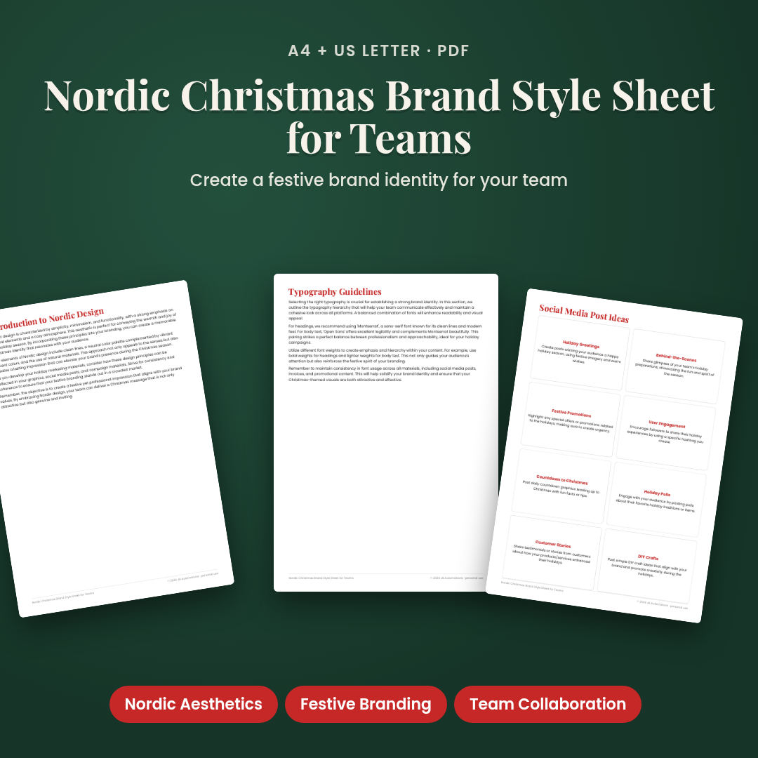 Nordic Christmas Brand Style Sheet for Teams