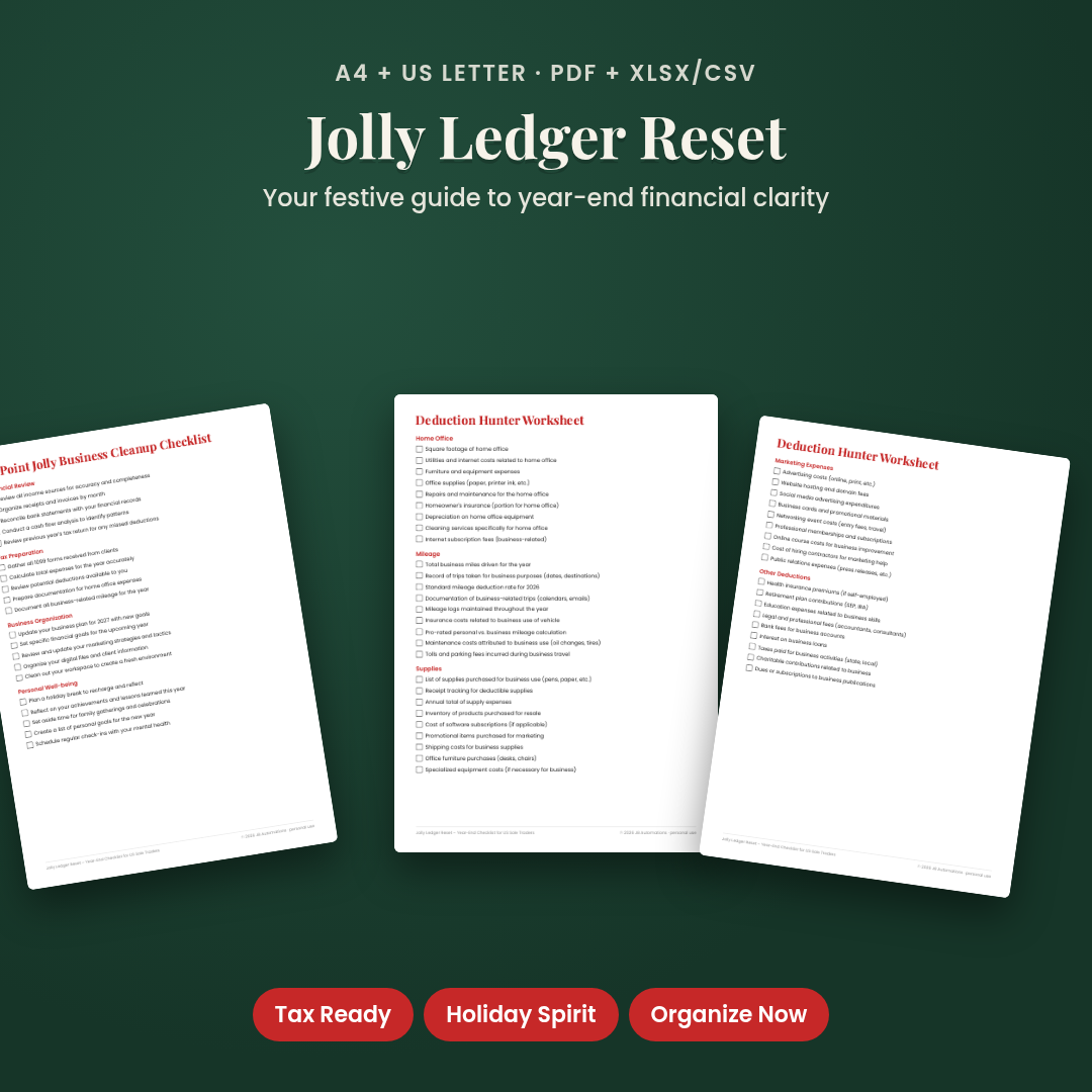Jolly Ledger Reset – Year-End Checklist for US Sole Traders
