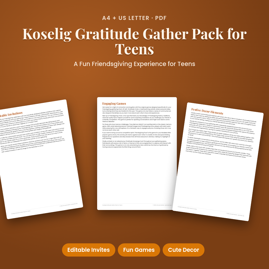 Koselig Gratitude Gather Pack for Teens