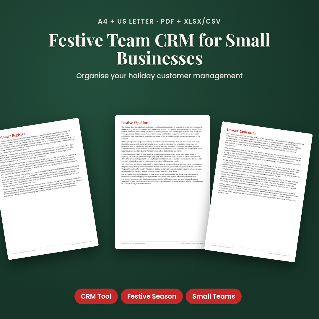 Festive Team CRM for Small Businesses