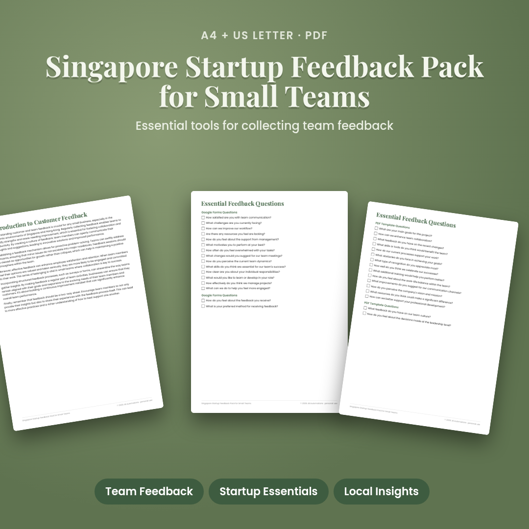 Singapore Startup Feedback Pack for Small Teams