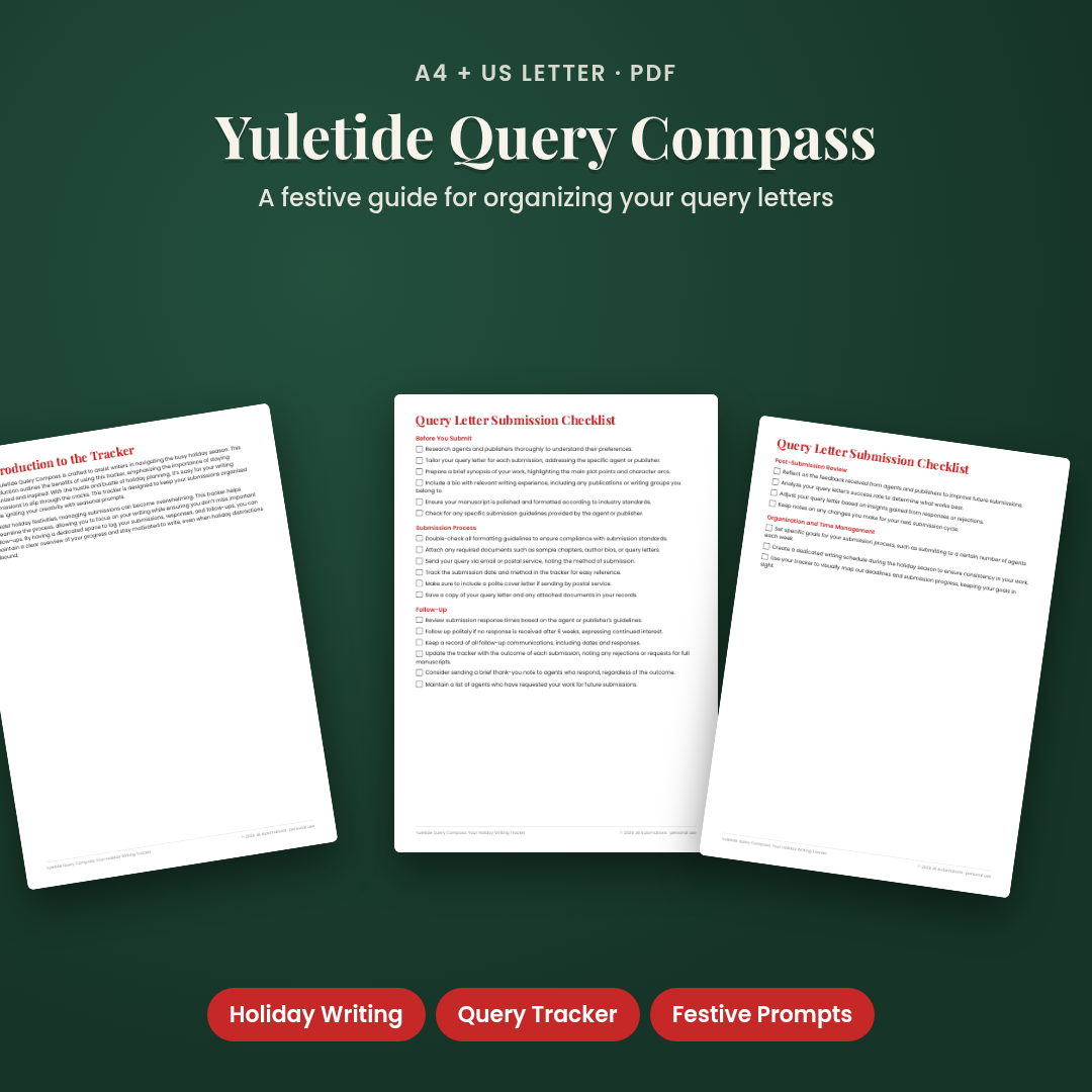 Yuletide Query Compass: Your Holiday Writing Tracker