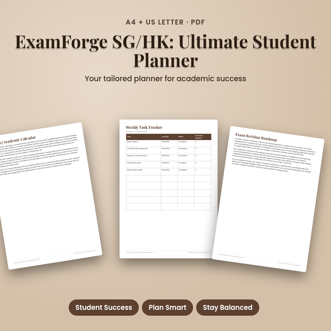 ExamForge SG/HK: Ultimate Student Planner