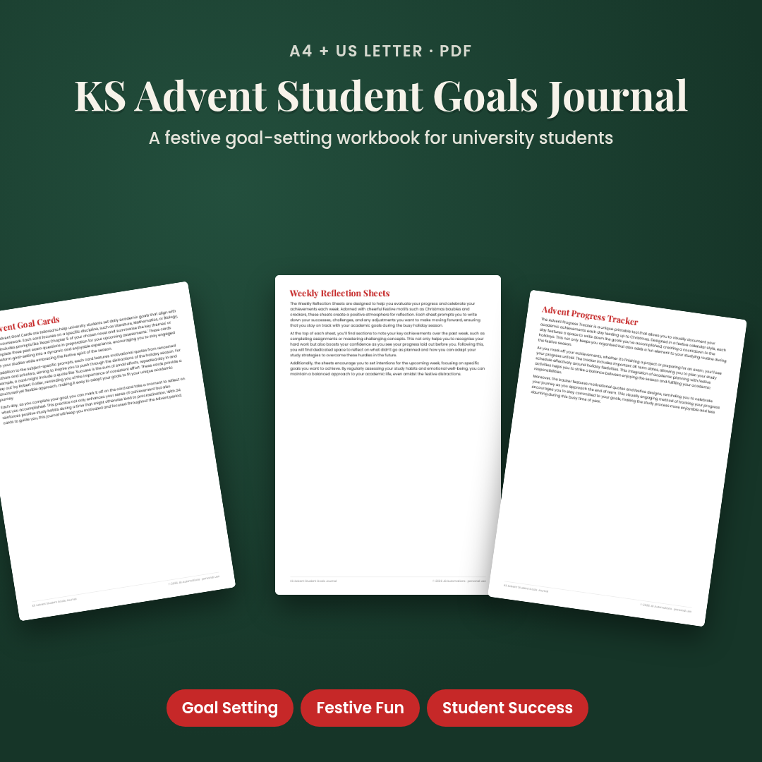KS Advent Student Goals Journal