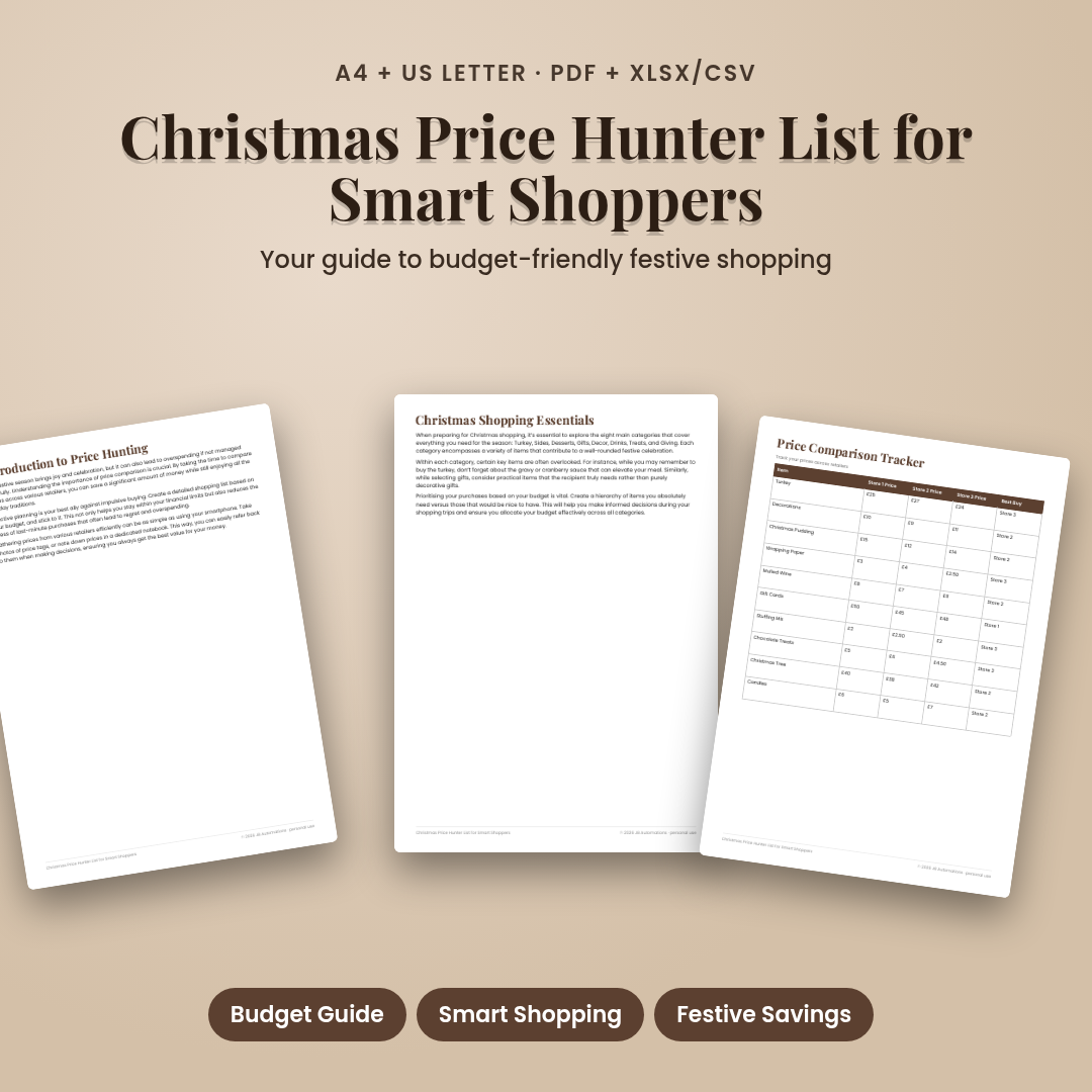 Christmas Price Hunter List for Smart Shoppers