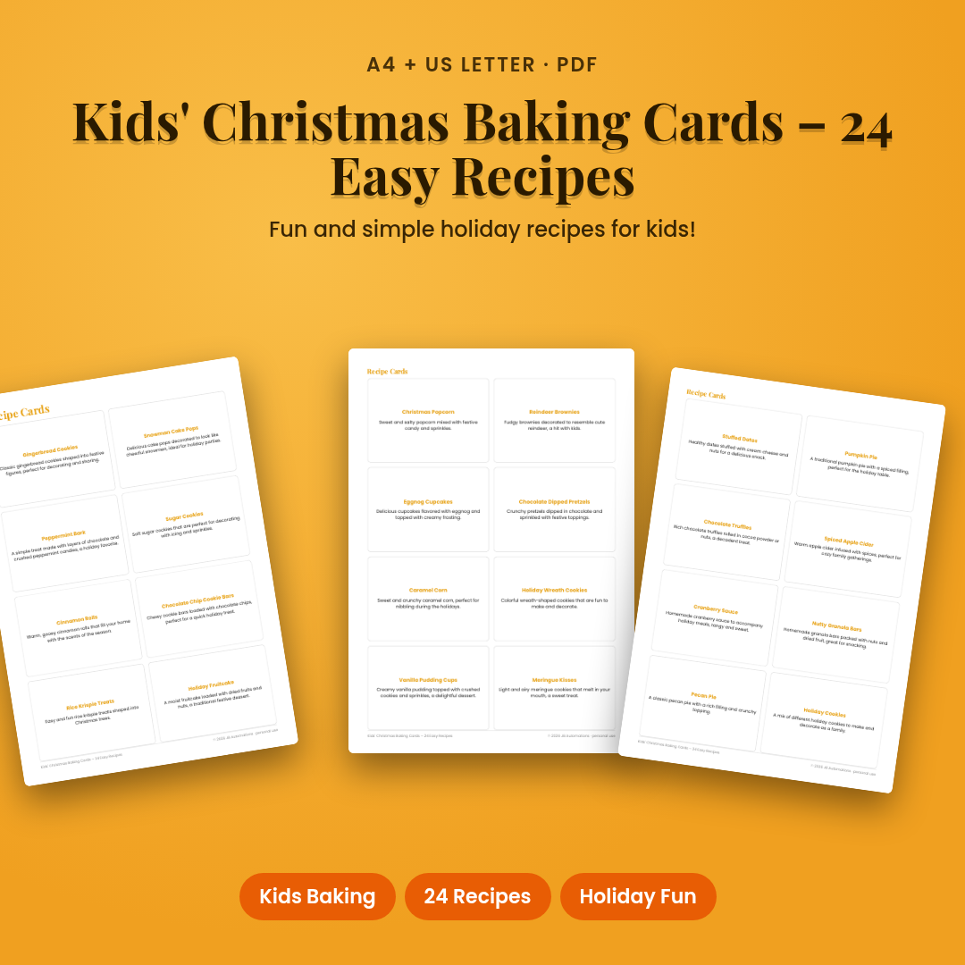 Kids' Christmas Baking Cards – 24 Easy Recipes