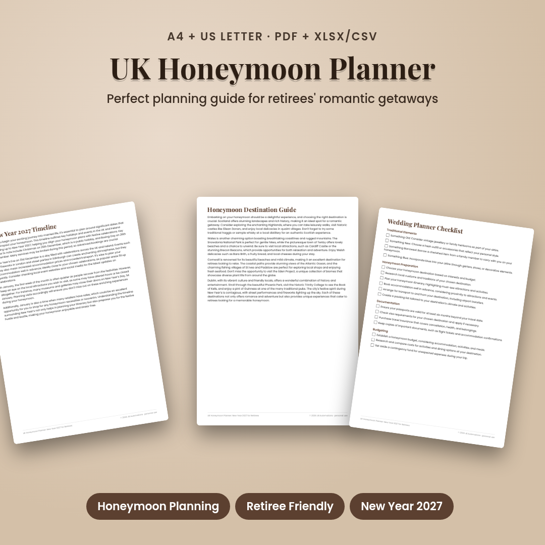 UK Honeymoon Planner: New Year 2027 for Retirees