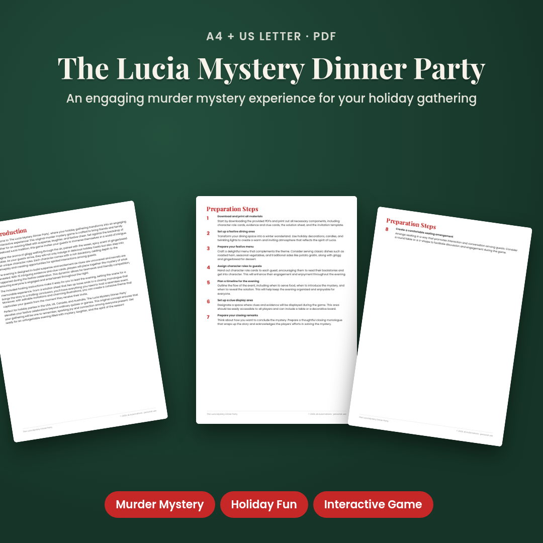 The Lucia Mystery Dinner Party