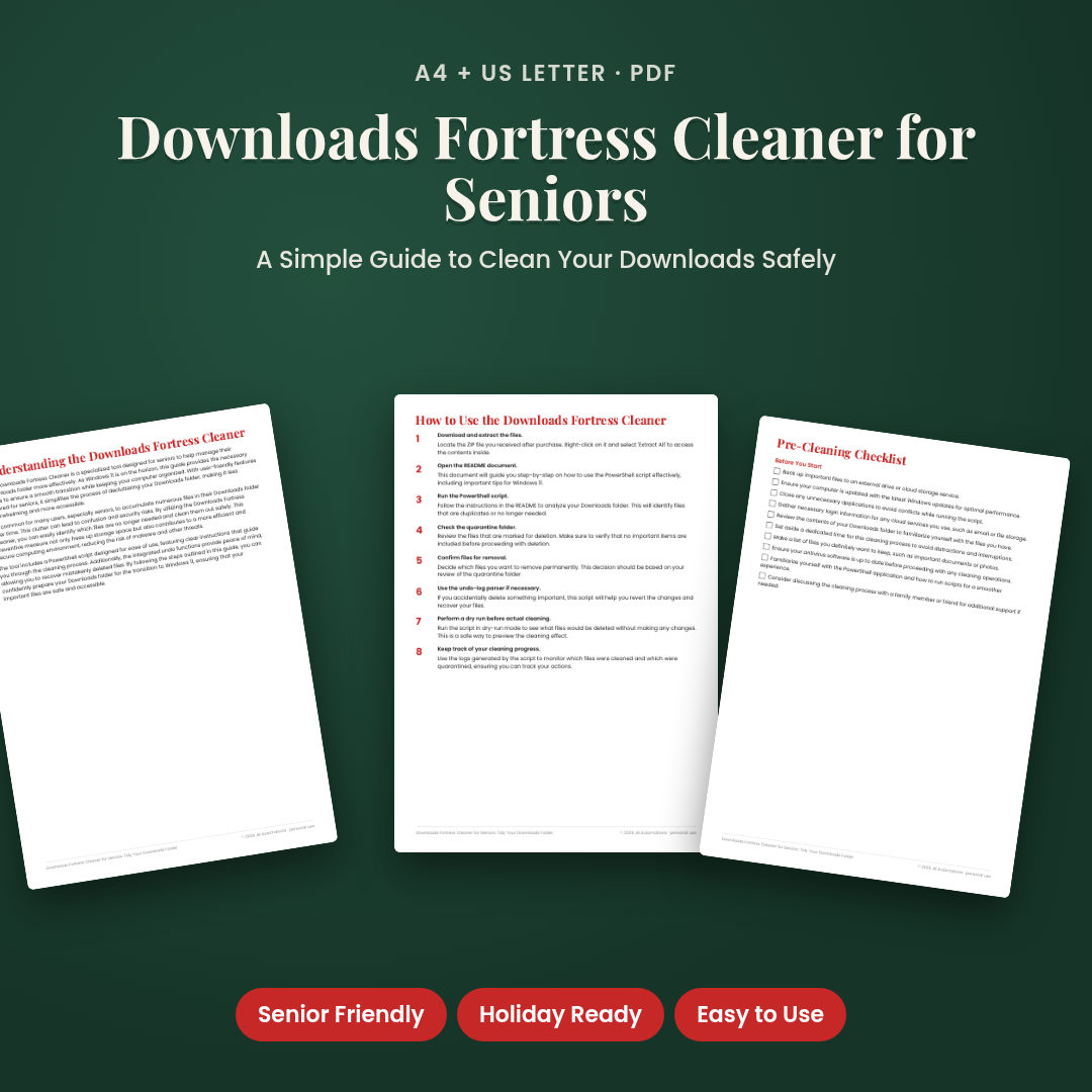Downloads Fortress Cleaner for Seniors: Tidy Your Downloads Folder