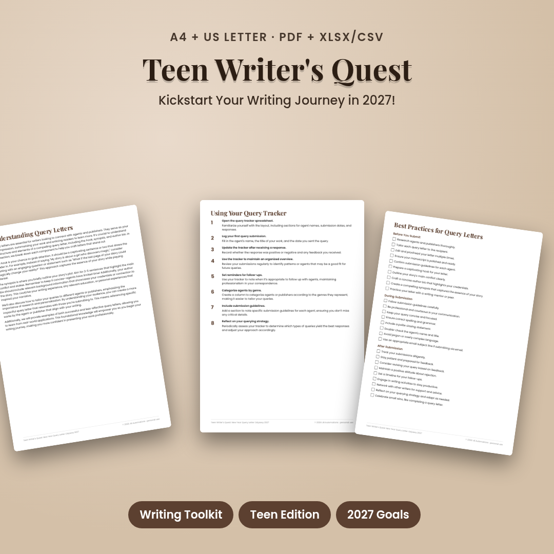 Teen Writer's Quest: New Year Query Letter Odyssey 2027