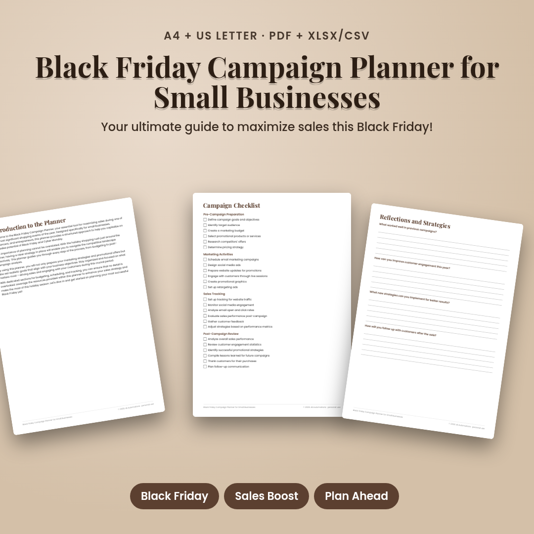 Black Friday Campaign Planner for Small Businesses