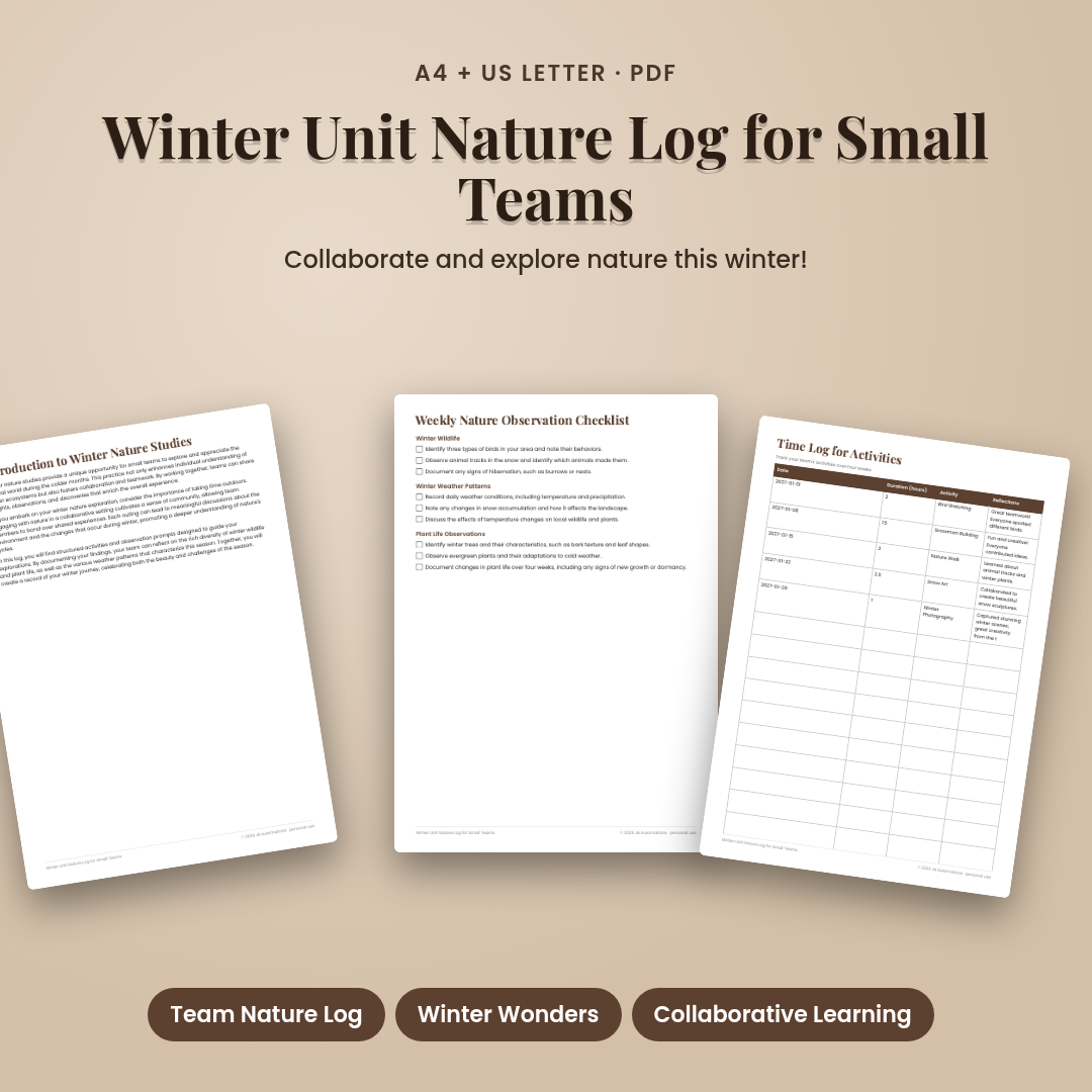 Winter Unit Nature Log for Small Teams