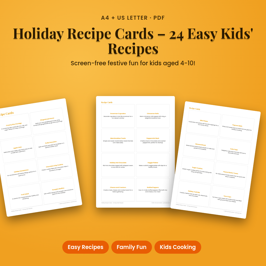 Holiday Recipe Cards – 24 Easy Kids' Recipes