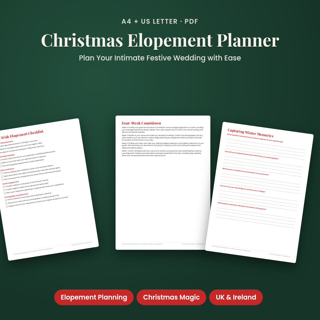 Christmas Elopement Planner: Your Ultimate Guide for a Magical Day