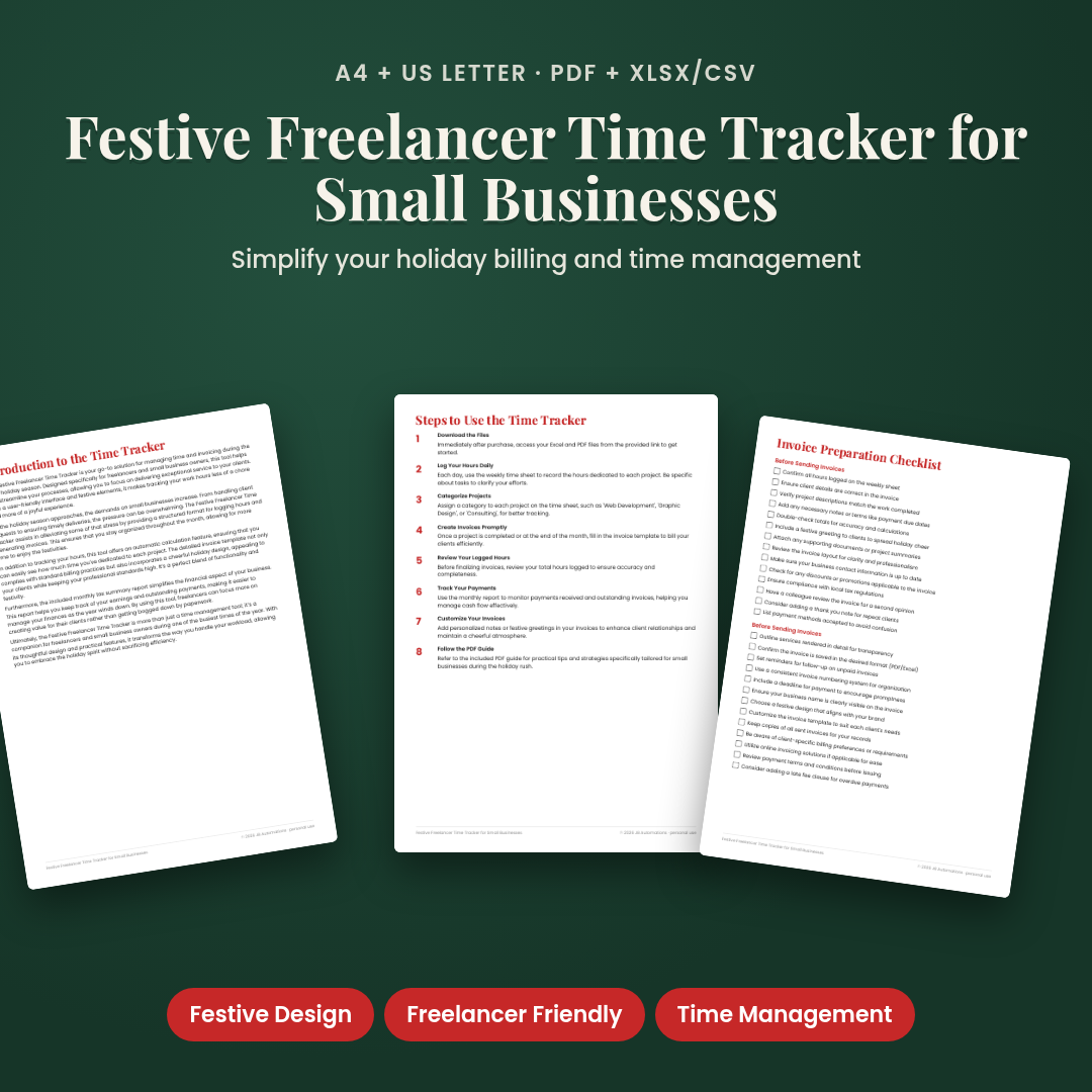 Festive Freelancer Time Tracker for Small Businesses