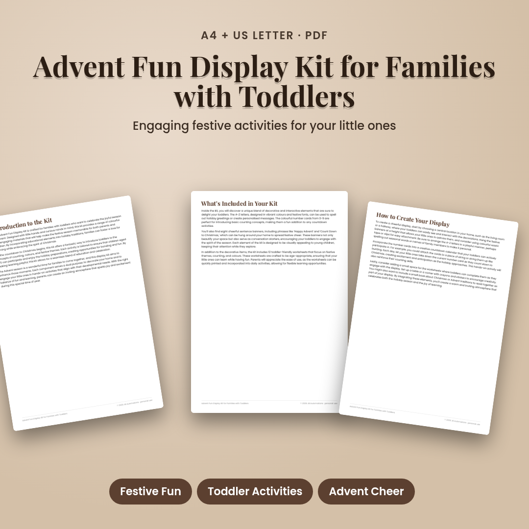 Advent Fun Display Kit for Families with Toddlers