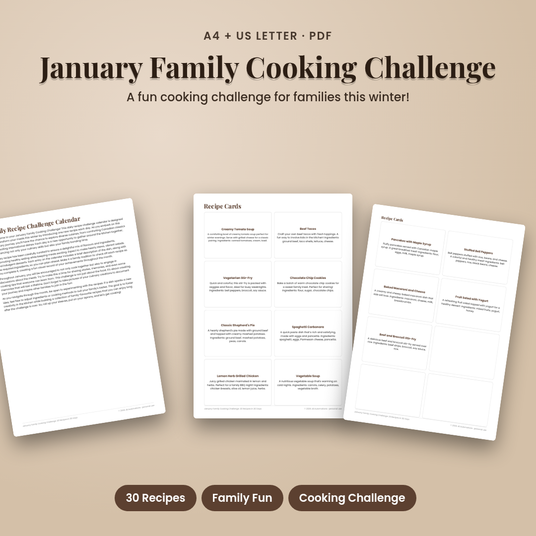 January Family Cooking Challenge: 30 Recipes in 30 Days