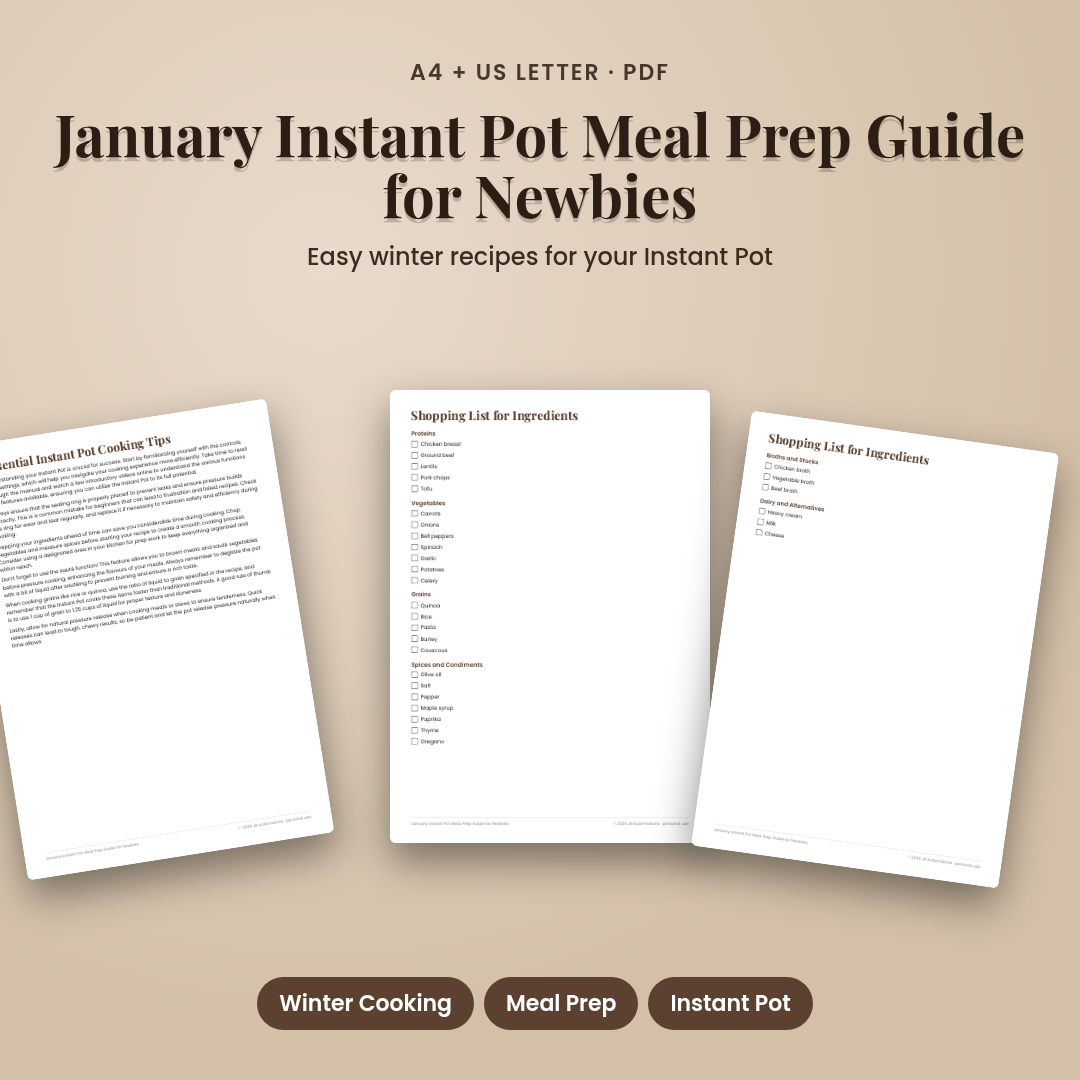 January Instant Pot Meal Prep Guide for Newbies