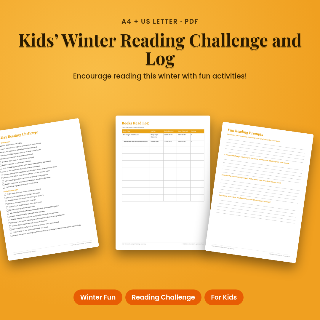 Kids’ Winter Reading Challenge and Log