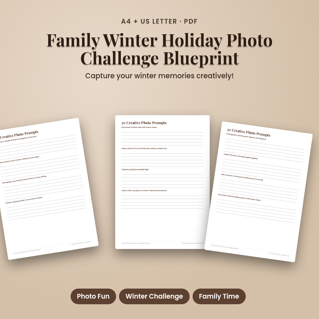Family Winter Holiday Photo Challenge Blueprint