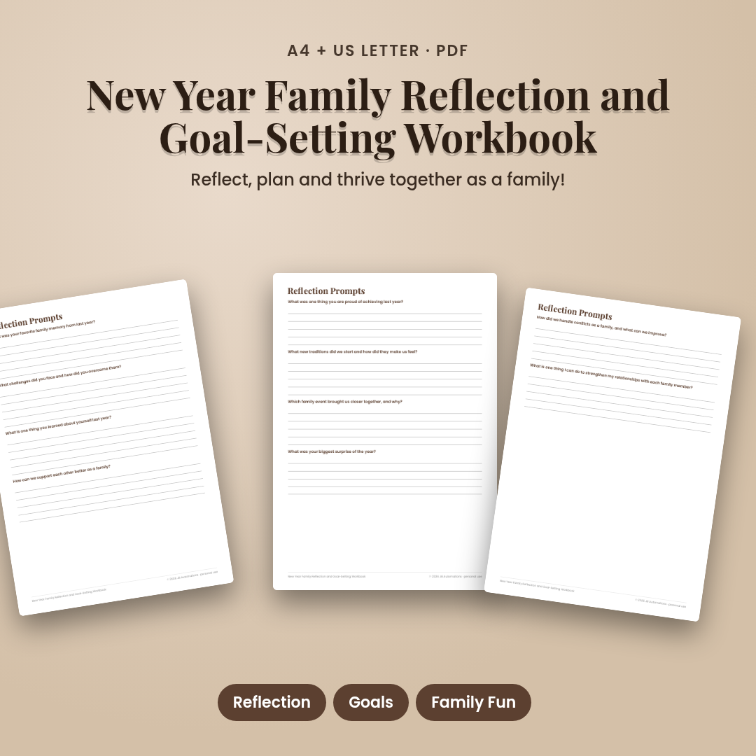 New Year Family Reflection and Goal-Setting Workbook