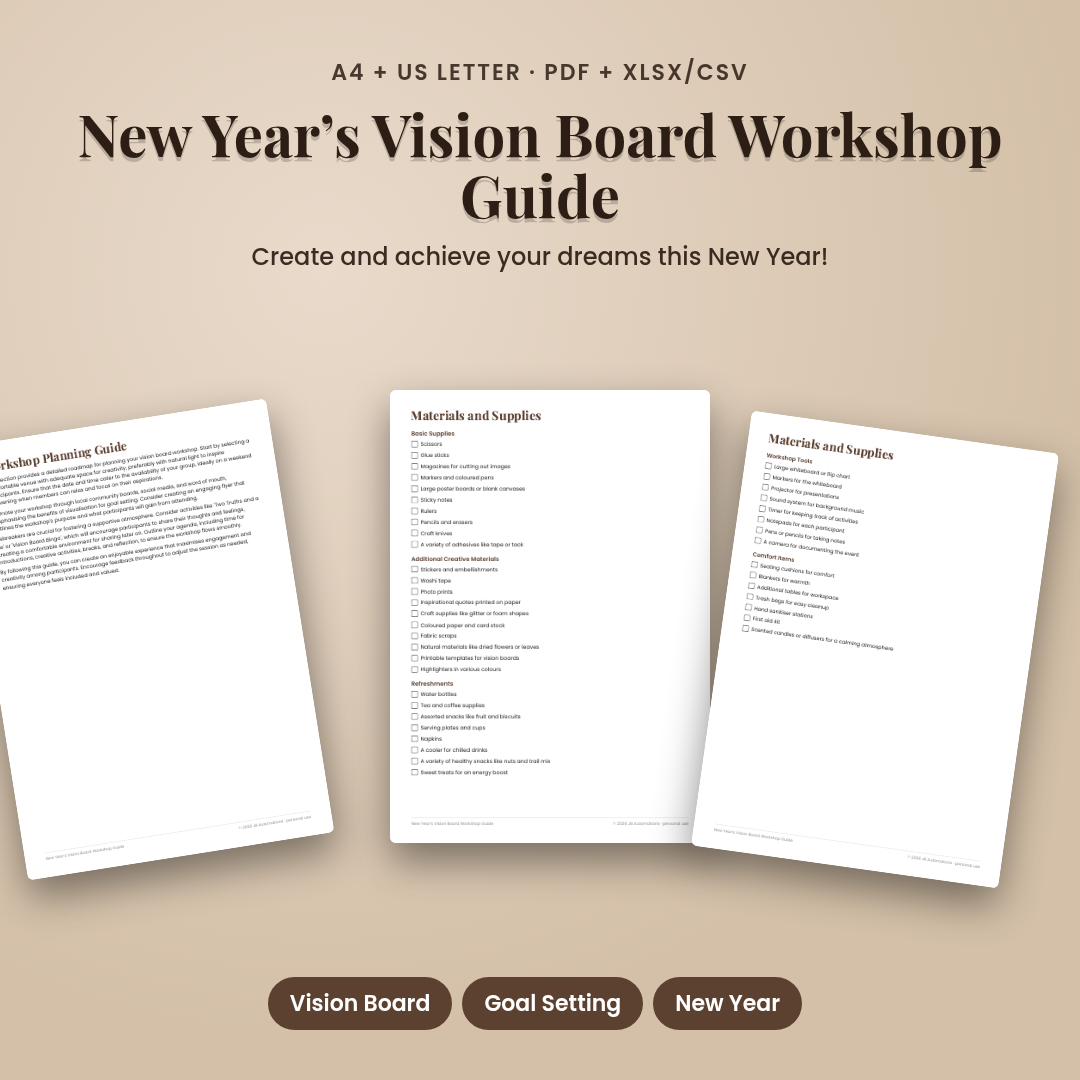 New Year’s Vision Board Workshop Guide