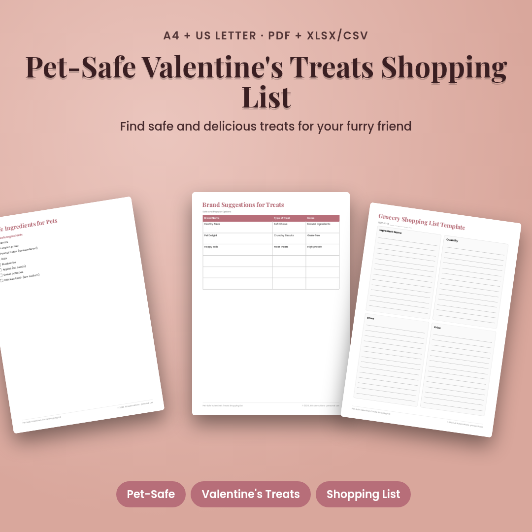 Pet-Safe Valentine's Treats Shopping List