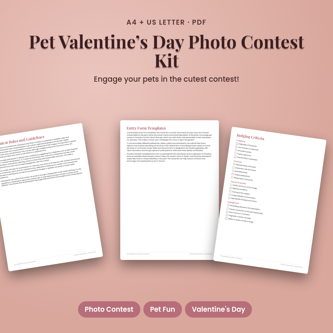 Pet Valentine’s Day Photo Contest Kit