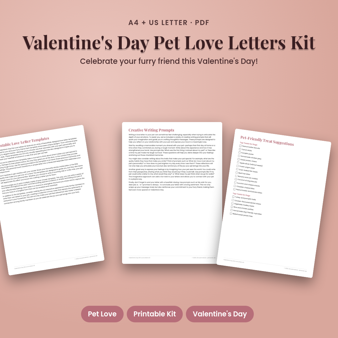 Valentine's Day Pet Love Letters Kit