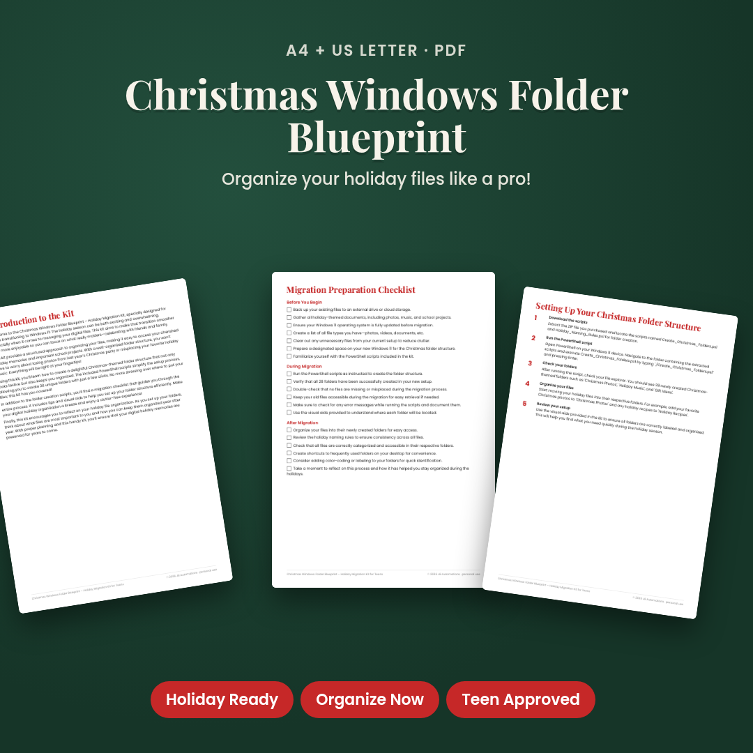 Christmas Windows Folder Blueprint – Holiday Migration Kit for Teens