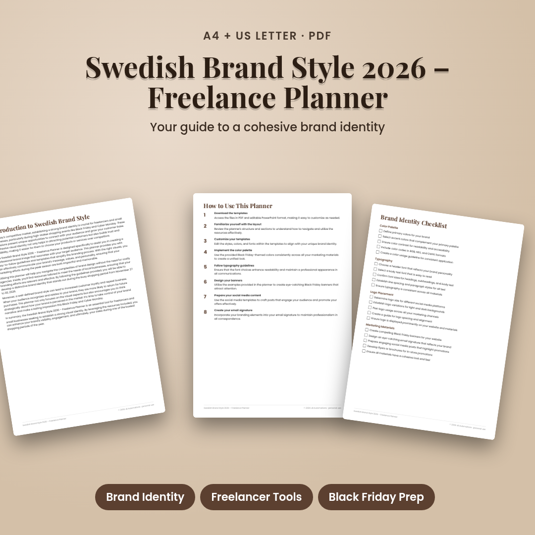 Swedish Brand Style 2026 – Freelance Planner