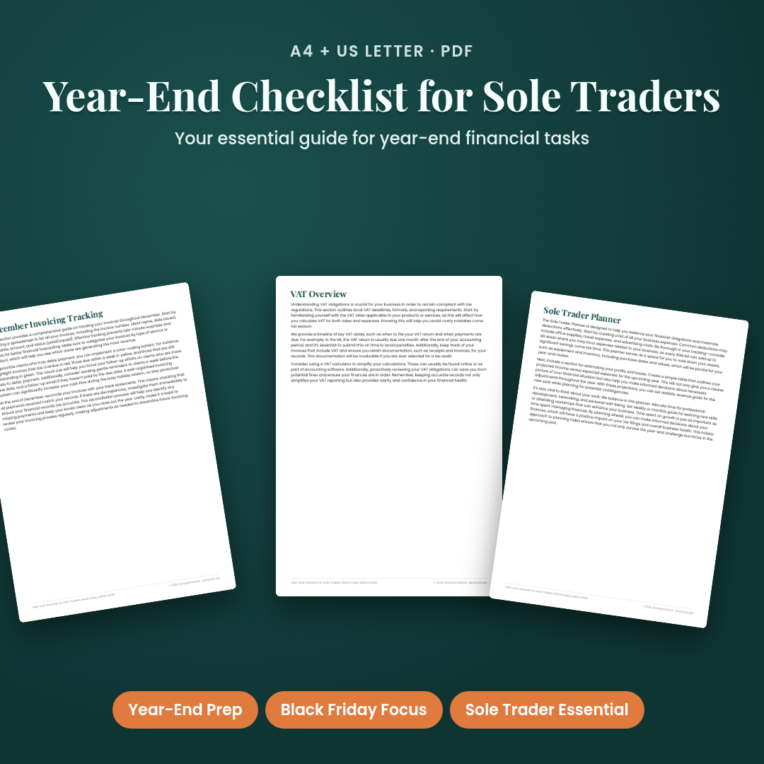 Year-End Checklist for Sole Traders: Black Friday Edition 2026