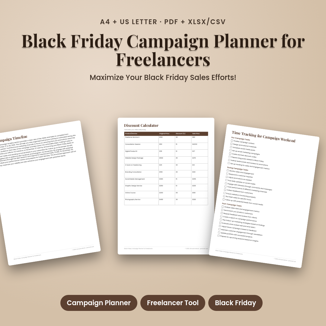 Black Friday Campaign Planner for Freelancers